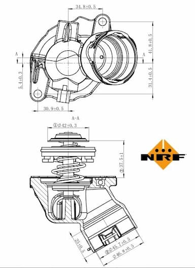 Termostats, Dzesēšanas šķidrums NRF 725032 5