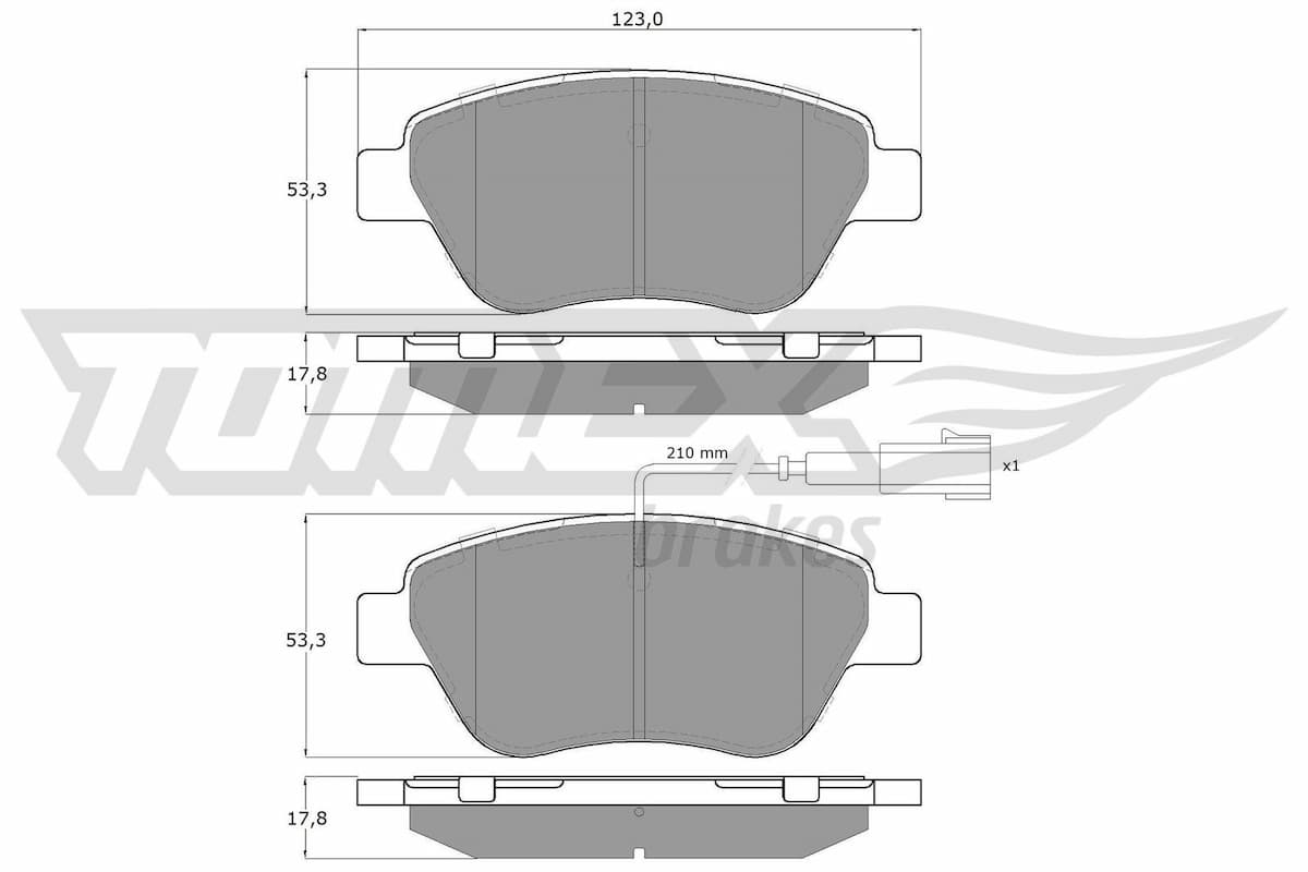 Bremžu uzliku kompl., Disku bremzes TOMEX Brakes TX 14-44 1