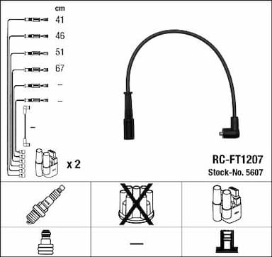 Augstsprieguma vadu komplekts NGK 5607 1