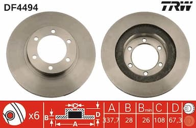 Bremžu diski TRW DF4494 1