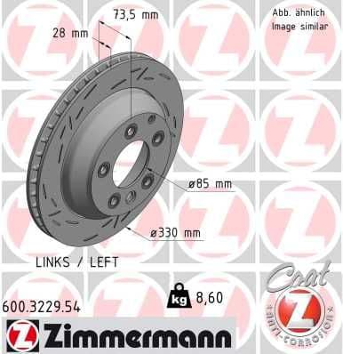 Bremžu diski ZIMMERMANN 600.3229.54 1