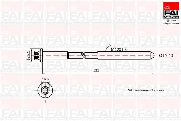 Cilindru galvas skrūvju komplekts FAI AutoParts B896 1