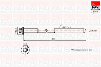 Cilindru galvas skrūvju komplekts FAI AutoParts B896 1