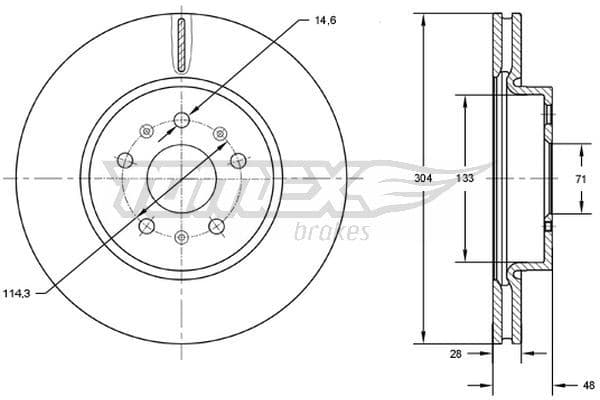 Bremžu diski TOMEX Brakes TX 72-93 1