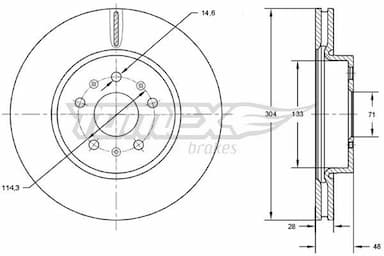 Bremžu diski TOMEX Brakes TX 72-93 1