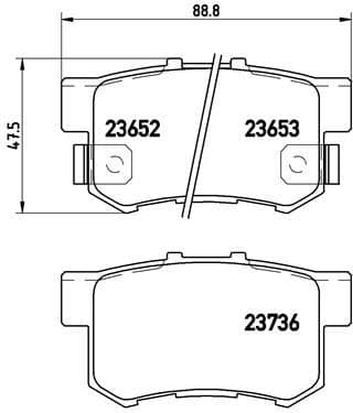 Bremžu uzliku kompl., Disku bremzes BREMBO P 28 039 1