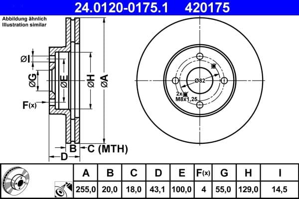 Bremžu diski ATE 24.0120-0175.1 1