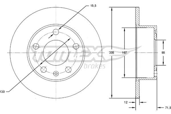 Bremžu diski TOMEX Brakes TX 71-76 1