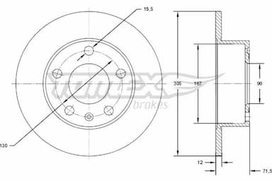 Bremžu diski TOMEX Brakes TX 71-76 1