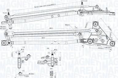 Stiklu tīrītāja sviru un stiepņu sistēma MAGNETI MARELLI 085570738010 3