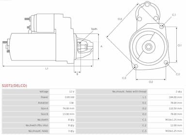 Starteris AS-PL S1071(DELCO) 5