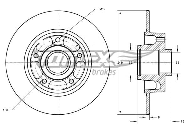 Bremžu diski TOMEX Brakes TX 73-611 1