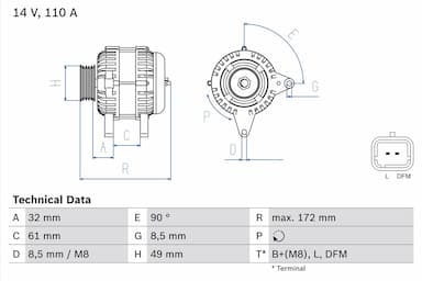 Ģenerators BOSCH 0 986 080 330 1