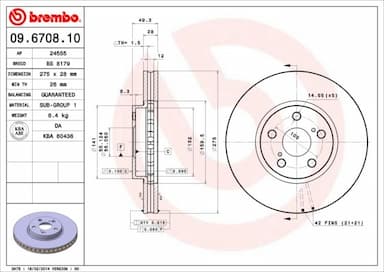 Bremžu diski BREMBO 09.6708.10 1