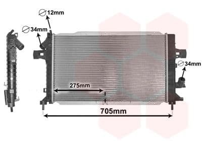 Radiators, Motora dzesēšanas sistēma VAN WEZEL 37002383 1