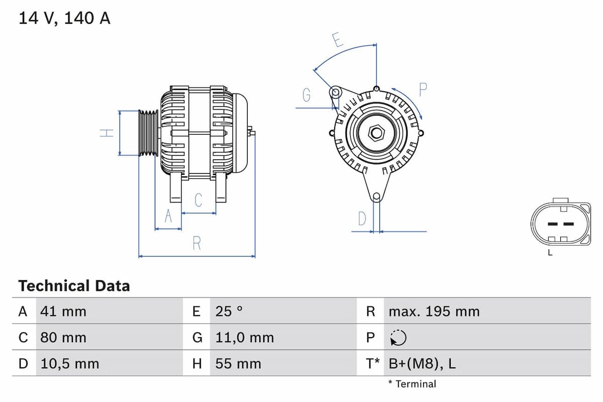 Ģenerators BOSCH 0 986 046 210 1