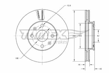 Bremžu diski TOMEX Brakes TX 71-62 1