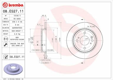 Bremžu diski BREMBO 08.E527.11 1