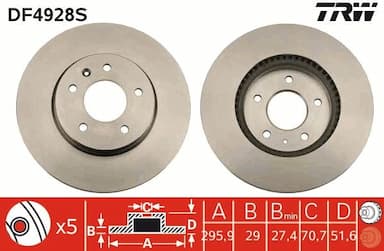 Bremžu diski TRW DF4928S 1