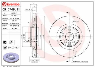 Bremžu diski BREMBO 09.D749.11 1