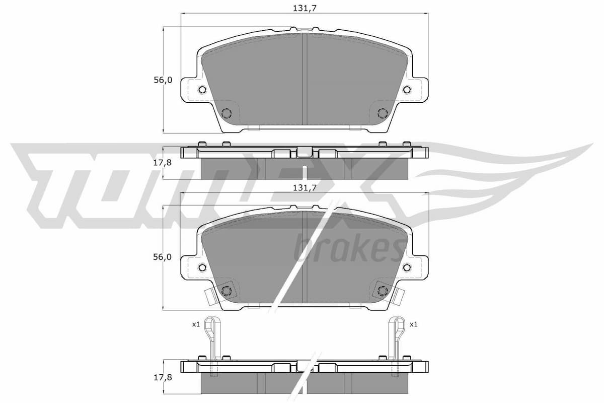 Bremžu uzliku kompl., Disku bremzes TOMEX Brakes TX 14-52 1