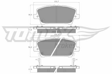 Bremžu uzliku kompl., Disku bremzes TOMEX Brakes TX 14-52 1