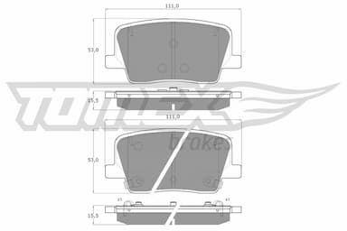 Bremžu uzliku kompl., Disku bremzes TOMEX Brakes TX 19-88 1