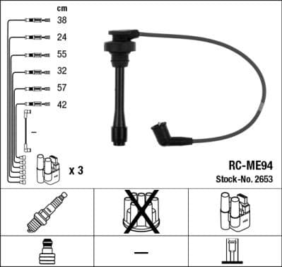 Augstsprieguma vadu komplekts NGK 2653 1