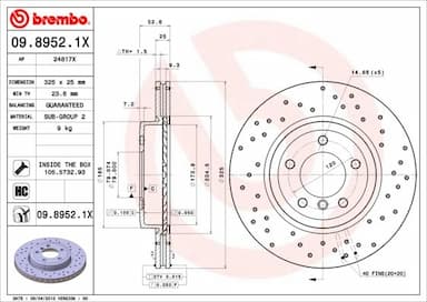 Bremžu diski BREMBO 09.8952.1X 1