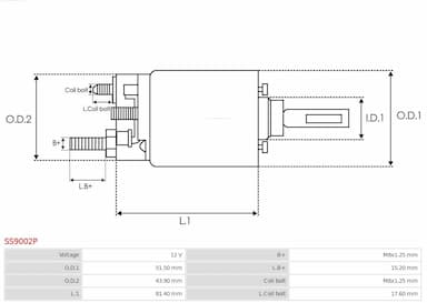 Ievilcējrelejs, Starteris AS-PL SS9002P 5