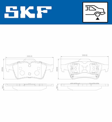 Bremžu uzliku kompl., Disku bremzes SKF VKBP 90178 6