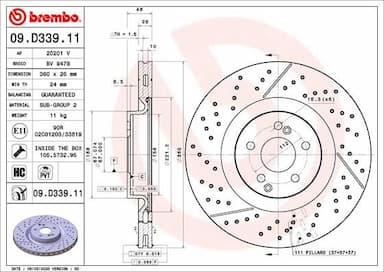 Bremžu diski BREMBO 09.D339.11 1