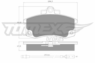 Bremžu uzliku kompl., Disku bremzes TOMEX Brakes TX 10-361 1