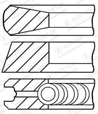 Virzuļa gredzenu komplekts GOETZE ENGINE 08-436700-00 1