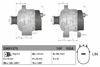 Ģenerators DENSO DAN1370 3