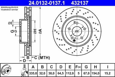 Bremžu diski ATE 24.0132-0137.1 1