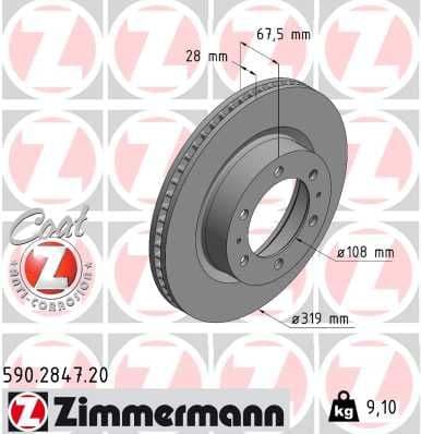 Bremžu diski ZIMMERMANN 590.2847.20 1