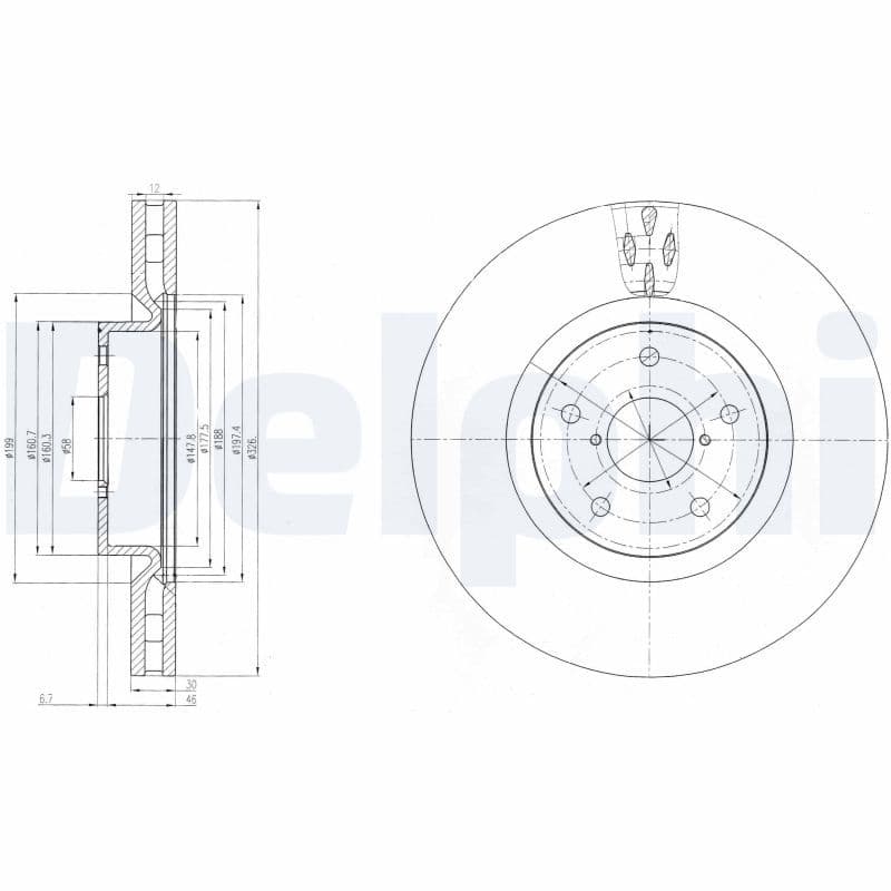 Bremžu diski DELPHI BG9055 1