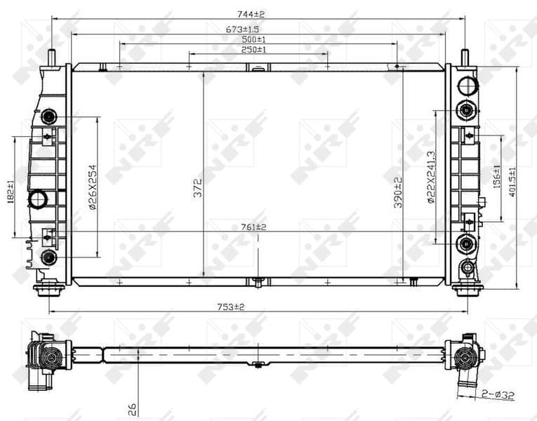 Radiators, Motora dzesēšanas sistēma NRF 53954 1