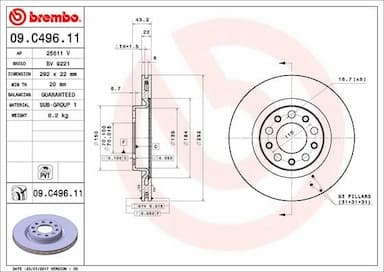 Bremžu diski BREMBO 09.C496.11 1