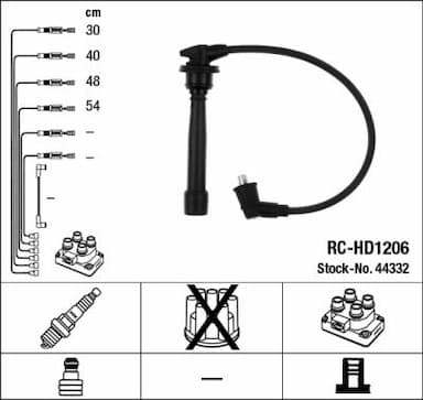 Augstsprieguma vadu komplekts NGK 44332 1