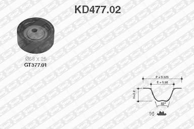 Zobsiksnas komplekts SNR KD477.02 1