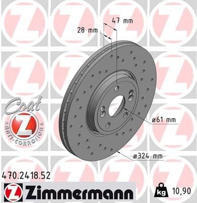 Bremžu diski ZIMMERMANN 470.2418.52 1