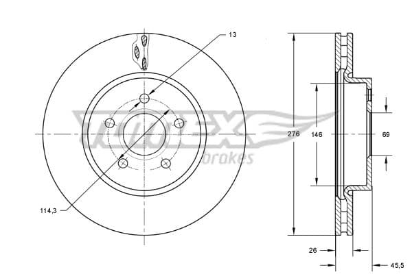 Bremžu diski TOMEX Brakes TX 73-85 1