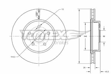 Bremžu diski TOMEX Brakes TX 73-85 1