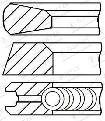 Virzuļa gredzenu komplekts GOETZE ENGINE 08-784800-00 1