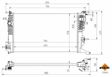 Radiators, Motora dzesēšanas sistēma NRF 53963A 5