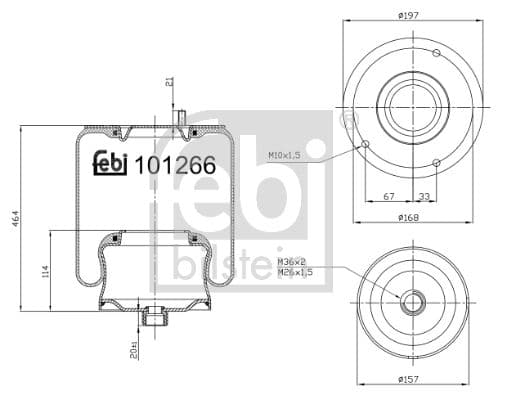 Pneimoatsperes spilvens, Pneimopiekare FEBI BILSTEIN 101266 1