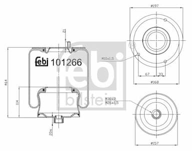 Pneimoatsperes spilvens, Pneimopiekare FEBI BILSTEIN 101266 1