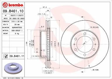 Bremžu diski BREMBO 09.B461.11 1